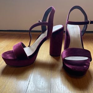 New Look Velvet Heeled Platform Sandals